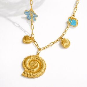 Nautilus Shell Charm Necklace – Beach Style